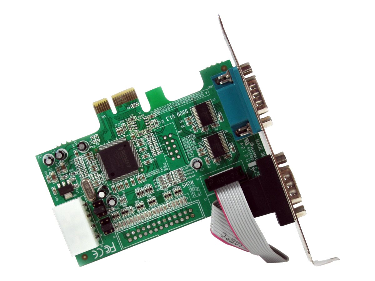 StarTech.com Tarjeta PCI Express Adaptadora Serie RS232 DB9 de 2 Puertos UART16550 - Tarjeta PCIe Controladora de Host Serial RS232 - Tarjeta de Expansión - Windows y Linux (PEX2S553) - Adaptador serie - PCIe perfil bajo - RS-232 x 2 - para P/N: BNDTB10GI