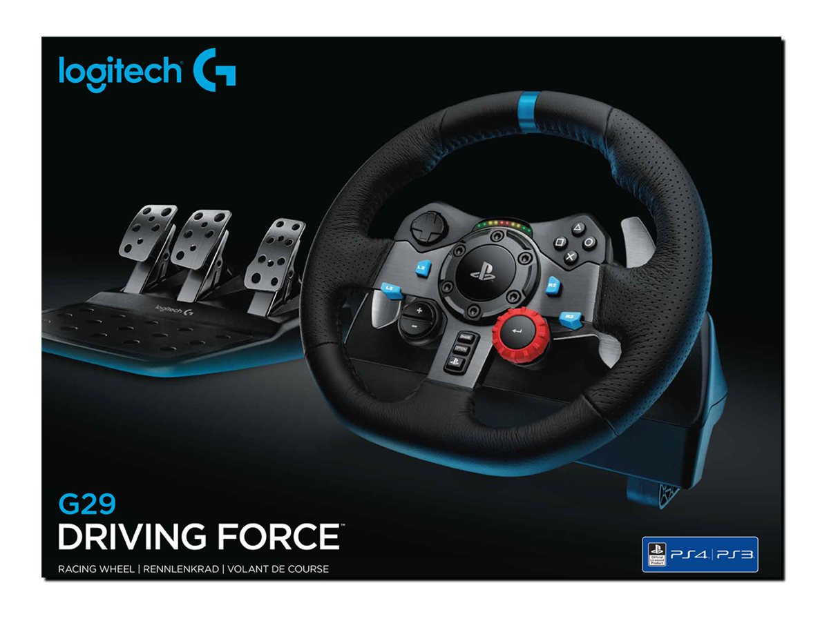 Logitech G29 Driving Force - Juego de volante y pedales - cableado - para PC, Sony PlayStation 3, Sony PlayStation 4