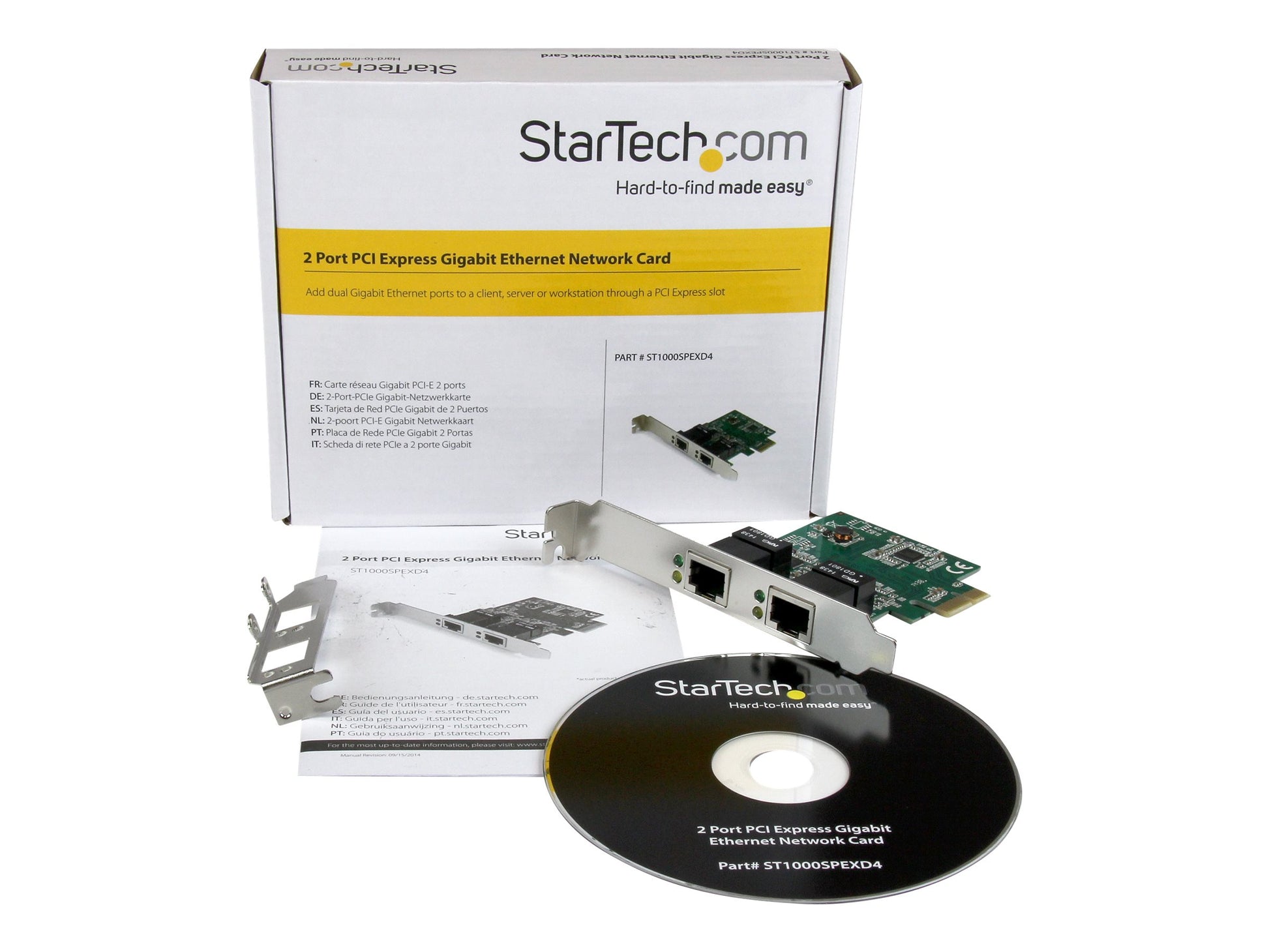 StarTech.com Adaptador Tarjeta de Red NIC PCI Express PCI-E de 2 Puertos Ethernet Gigabit - 2x RJ45 Hembra - Adaptador de red - PCIe perfil bajo - Gigabit Ethernet x 2 - para P/N: ET91000SM10, ET91000SM20-8