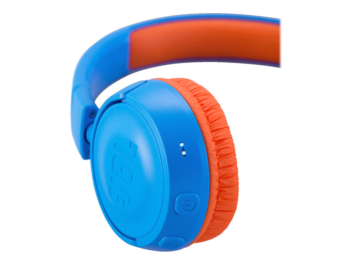 JBL JR300BT - Auriculares con diadema con micro - en oreja - Bluetooth - inalámbrico - naranja/azul-3