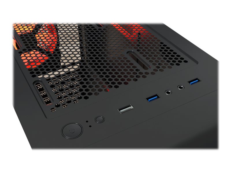 Xtech Gaming Series PHOBOS - Mid tower - ATX - panel lateral con ventana (cristal templado) - sin fuente de alimentación (ATX) - negro - USB/Audio