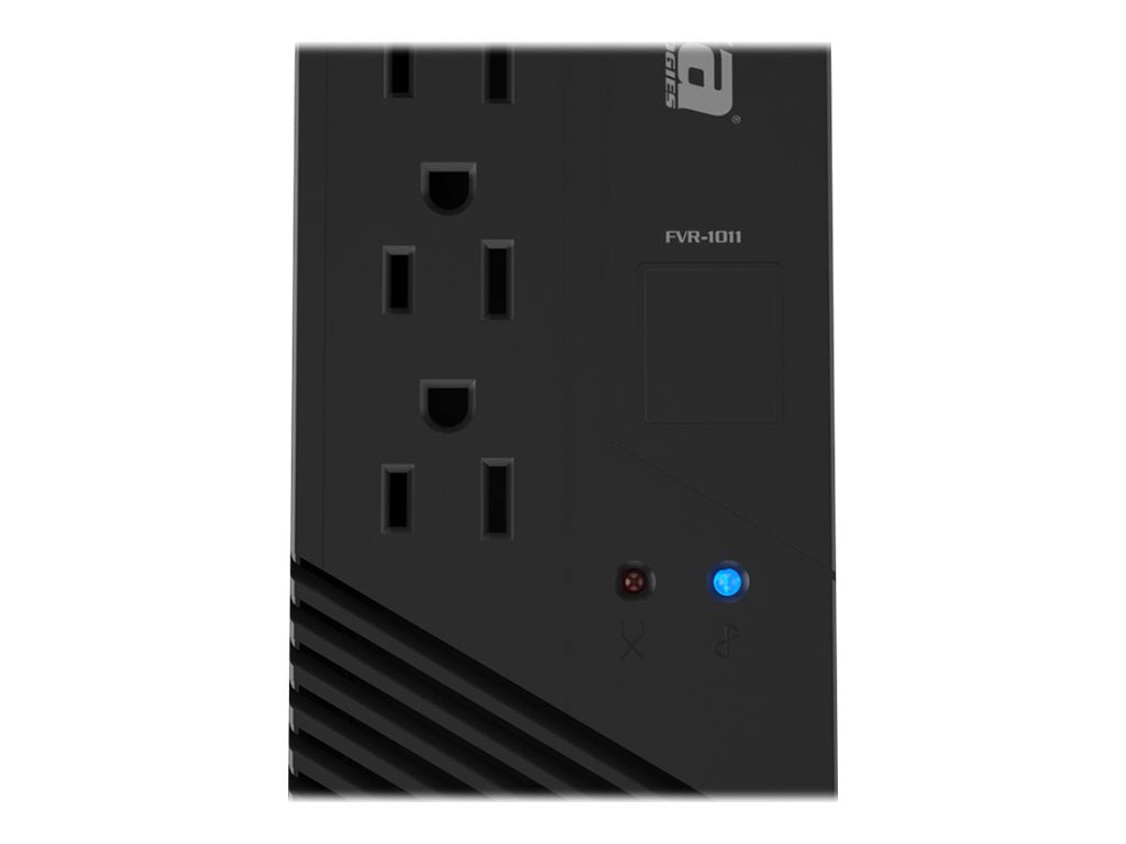 Forza FVR Series FVR-1011 - Regulador automático de voltaje (montaje en pared) - CA 115 V - 500 vatios - 1000 VA - conectores de salida: 4 - negro-9