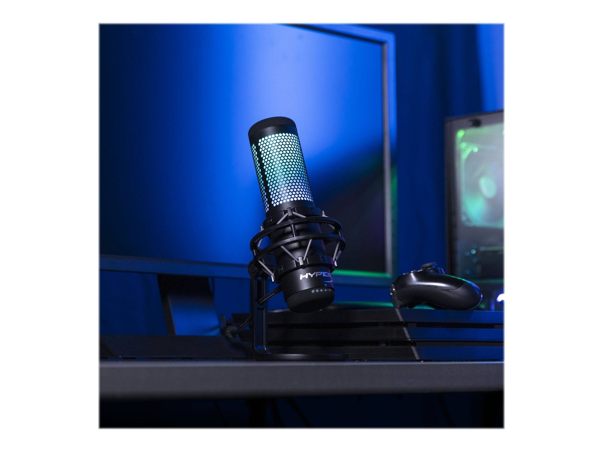 HyperX QuadCast S - Micrófono - USB - gris, negro - para Victus by HP Laptop 15, 16; Laptop 14, 15, 17; Pavilion x360 Laptop; Pro 290 G9