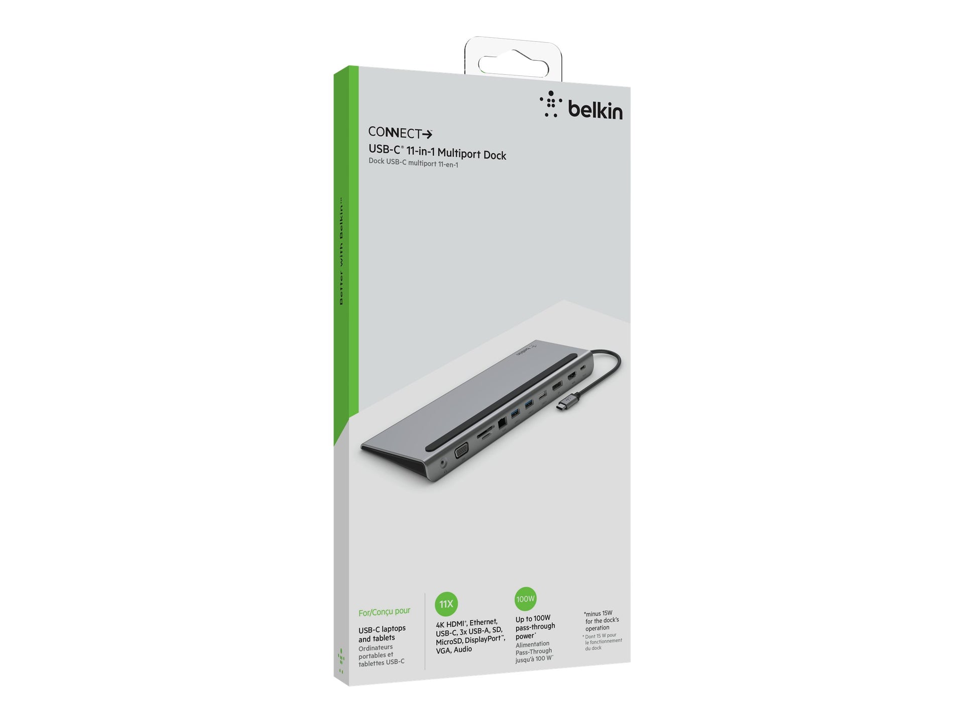 Belkin CONNECT 11-in-1 - Soporte multipuerto - USB-C - VGA, HDMI, DP - 1GbE