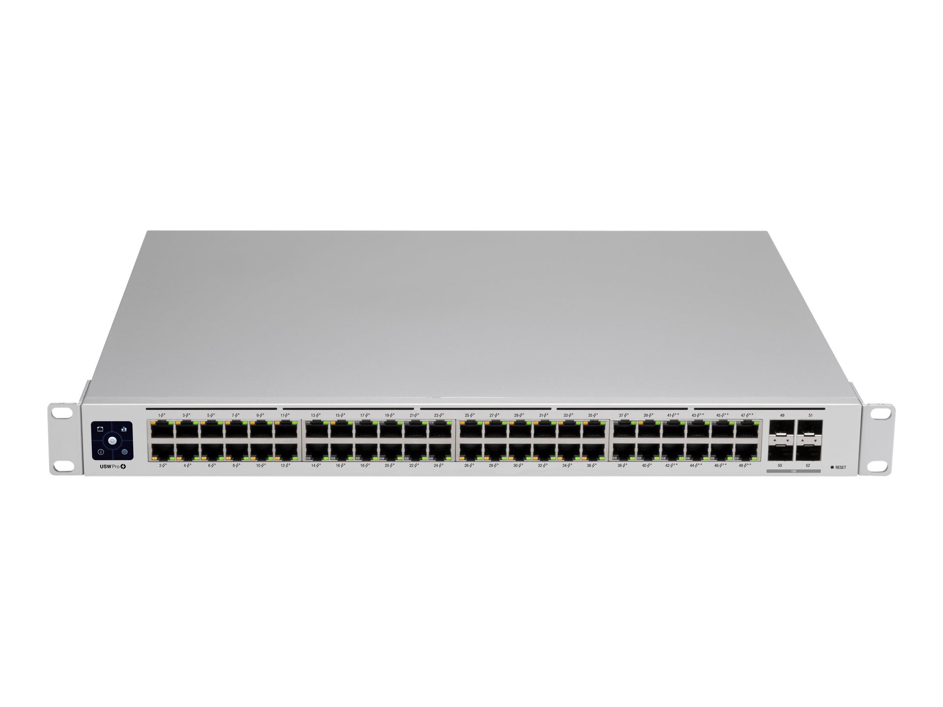 Ubiquiti UniFi Switch USW-PRO-48-POE - Conmutador - Gestionado - 48 x 10/100/1000 (40 PoE+, 8 PoE++) + 4 x 10Gb Ethernet SFP+ - montaje en rack - PoE++ (600 W) - CA 120/230 V / DC 11,5/52 V