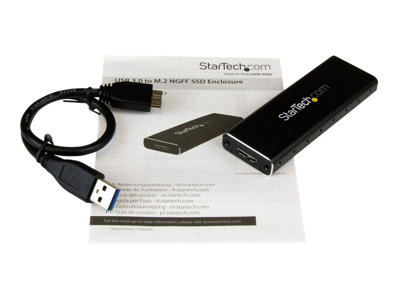 StarTech.com Adaptador SSD M.2 a USB 3.0 SuperSpeed UASP con Carcasa Protectora - Conversor NGFF de Unidad SSD - Caja de almacenamiento - M.2 - SATA 6Gb/s - USB 3.0 - negro-3