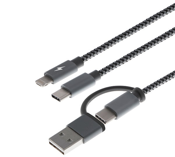Xtech - USB cable - USB Type A or C - Micro USB or Lightning and USB type C - 1.2 m - only chargingXTC-560-1
