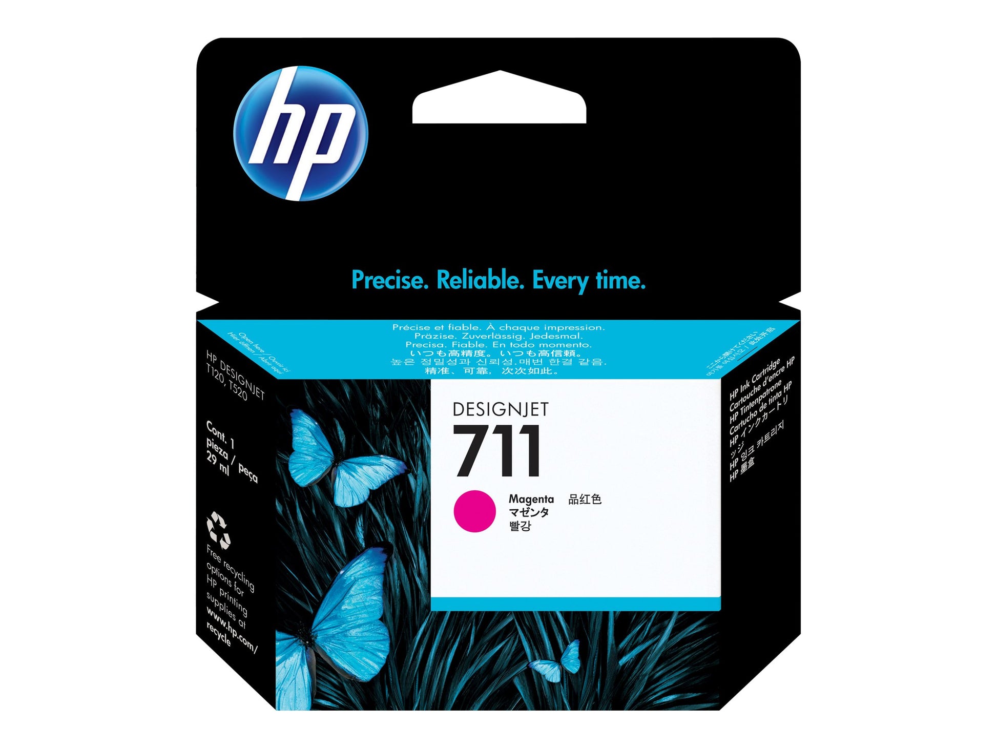 HP 711 - 29 ml - magenta - original - DesignJet - cartucho de tinta - para DesignJet T100, T120, T120 ePrinter, T125, T130, T520, T520 ePrinter, T525, T530-2