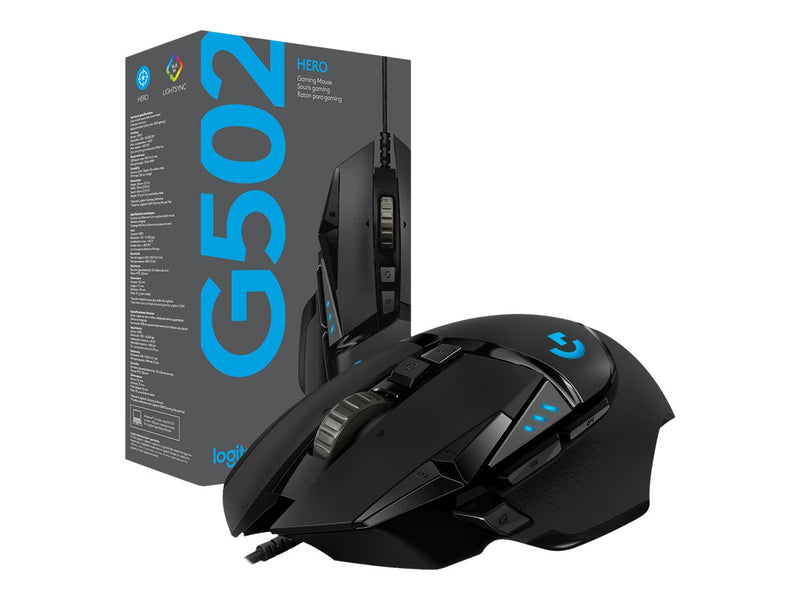 Logitech Gaming Mouse G502 (Hero) - Ratón - óptico - 11 botones - cableado - USB-4