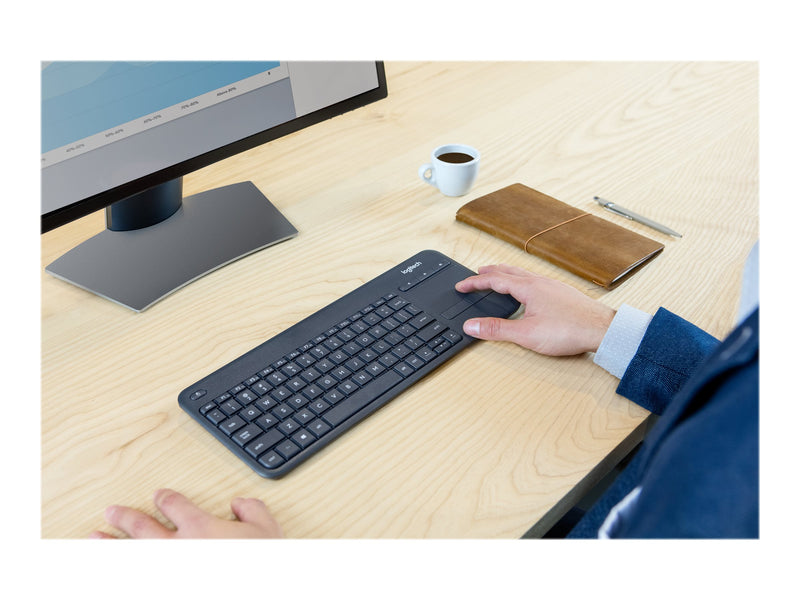Logitech Wireless Touch Keyboard K400 Plus - Teclado - con panel táctil - inalámbrico - 2.4 GHz - negro-10