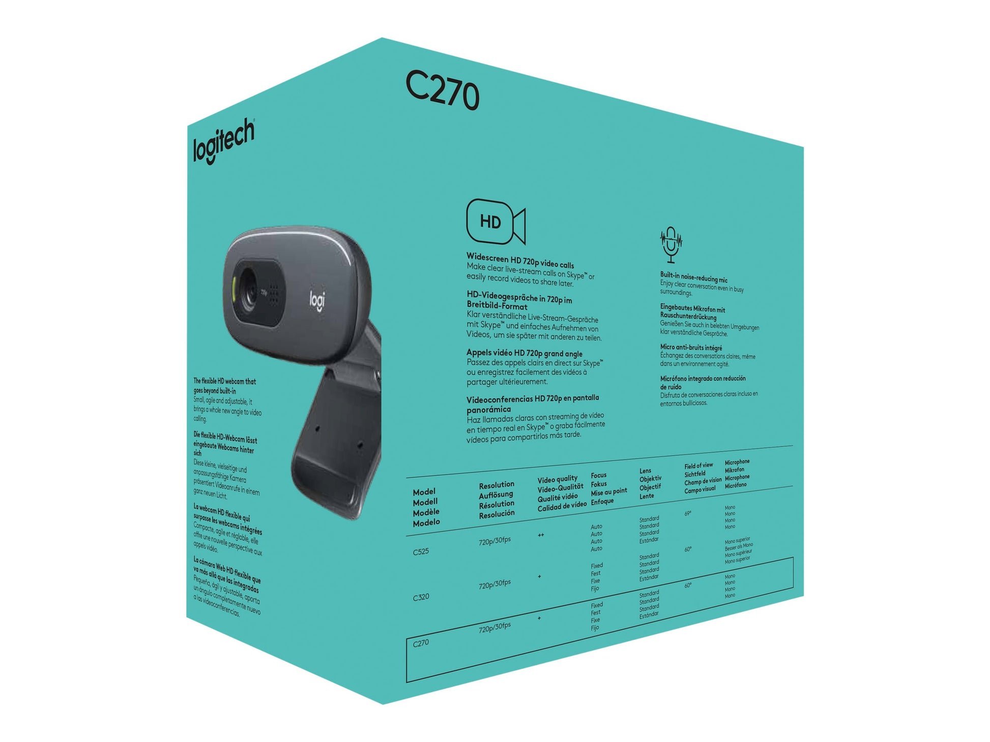 Logitech HD Webcam C270 - Webcam - color - 1280 x 720 - audio - USB 2.0-7