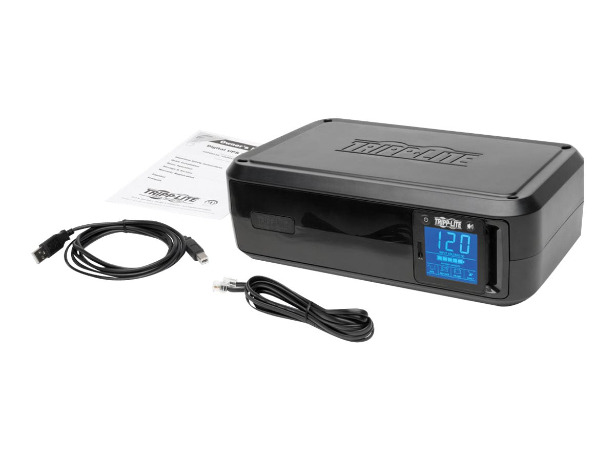 Eaton Tripp Lite Series UPS Smart 1000VA 500W Back Up Tower LCD AVR 120V USB Coax RJ45 - UPS - CA 120 V - 500 vatios - 1000 VA - conectores de salida: 8 - negro