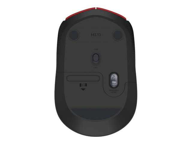 Logitech M170 - Ratón - diestro y zurdo - inalámbrico - 2.4 GHz - receptor inalámbrico USB - rojo-2