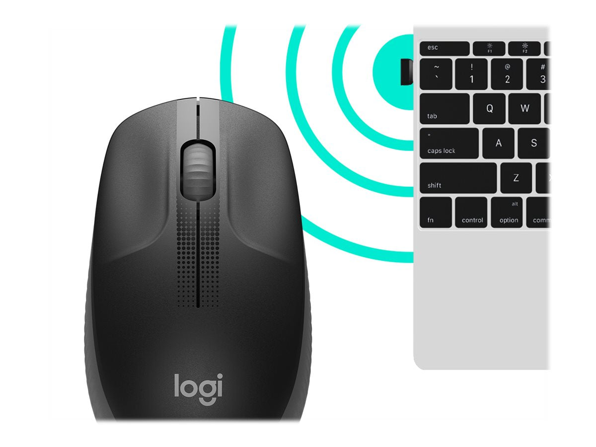 Logitech M190 - Ratón - óptico - 3 botones - inalámbrico - receptor inalámbrico USB - carbón-3