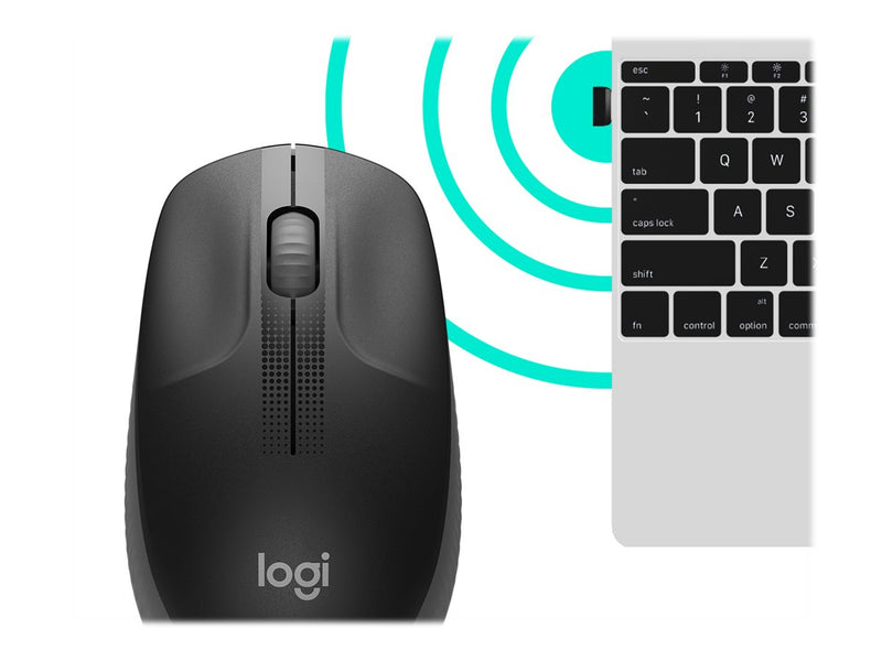 Logitech M190 - Ratón - óptico - 3 botones - inalámbrico - receptor inalámbrico USB - carbón-3