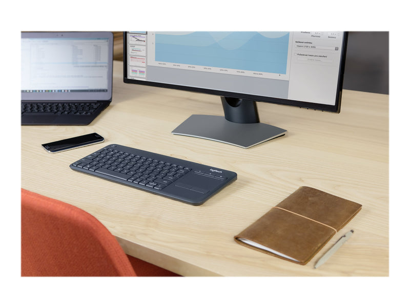 Logitech Wireless Touch Keyboard K400 Plus - Teclado - con panel táctil - inalámbrico - 2.4 GHz - negro-9