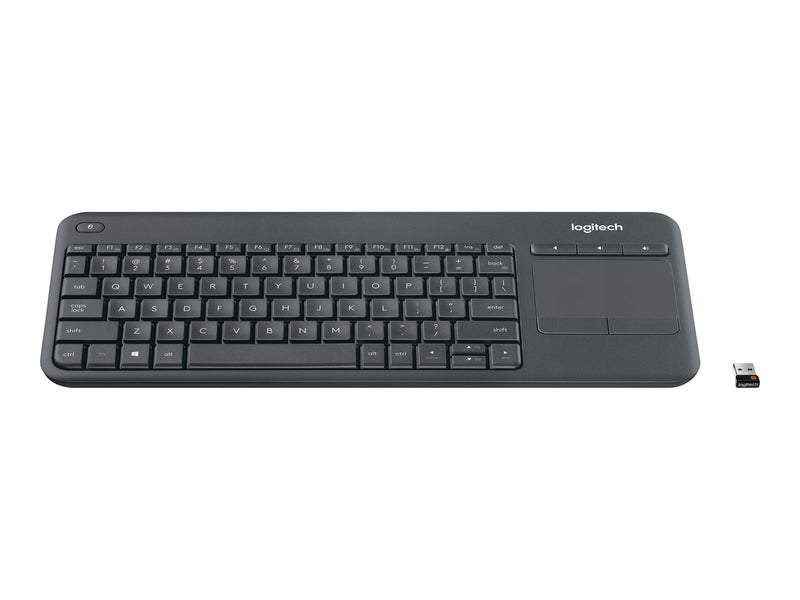 Logitech Wireless Touch Keyboard K400 Plus - Teclado - con panel táctil - inalámbrico - 2.4 GHz - negro-1