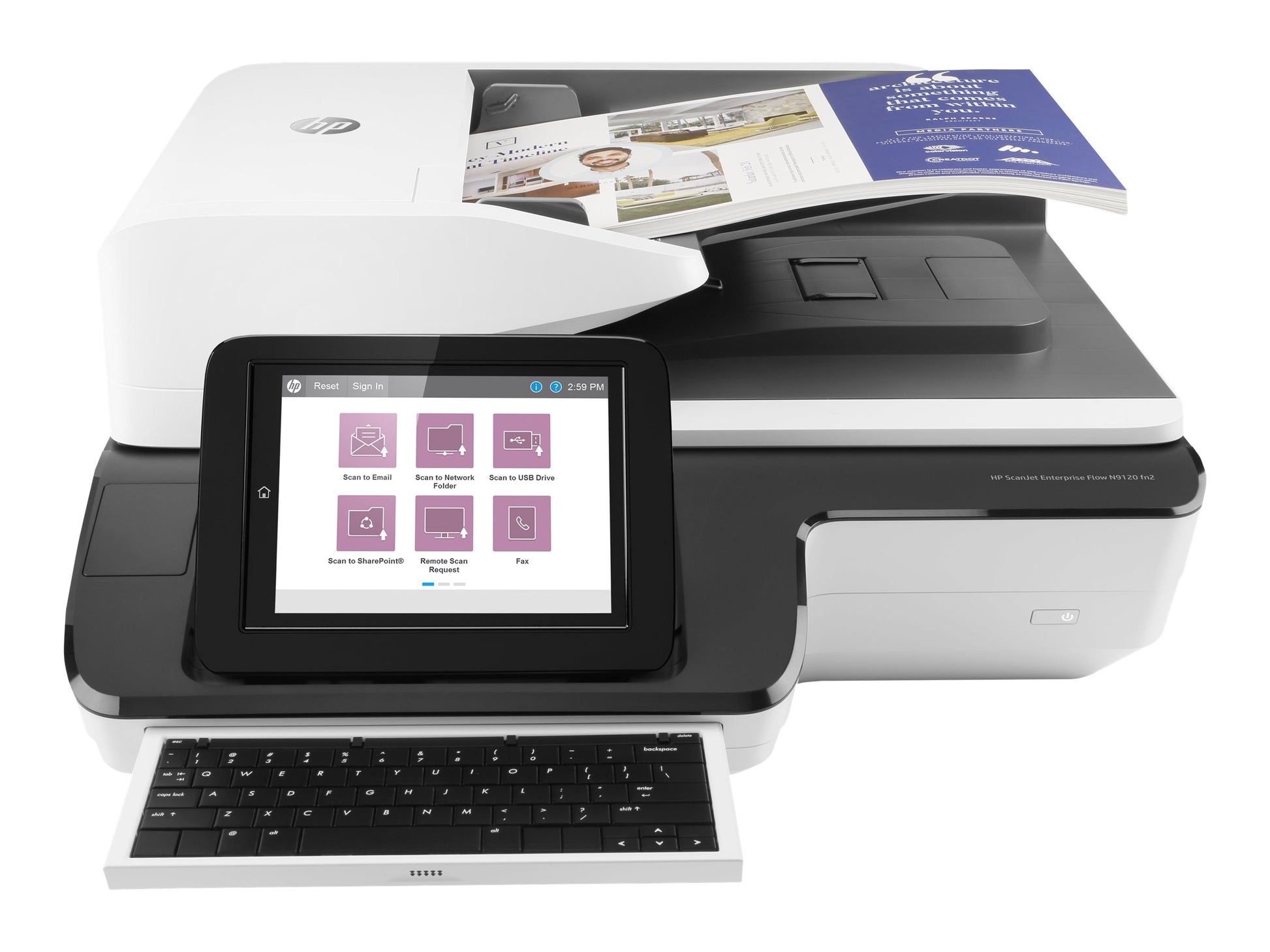HP ScanJet Enterprise Flow N9120 fn2 - Escáner de documentos - plano: CCD / ADF: CIS - a dos caras - A3/Ledger - 600 ppp x 600 ppp - hasta 120 ppm (mono) / hasta 120 ppm (color) - Alimentador automático de documentos (ADF) (200 hojas) - hasta 20000 explor-6