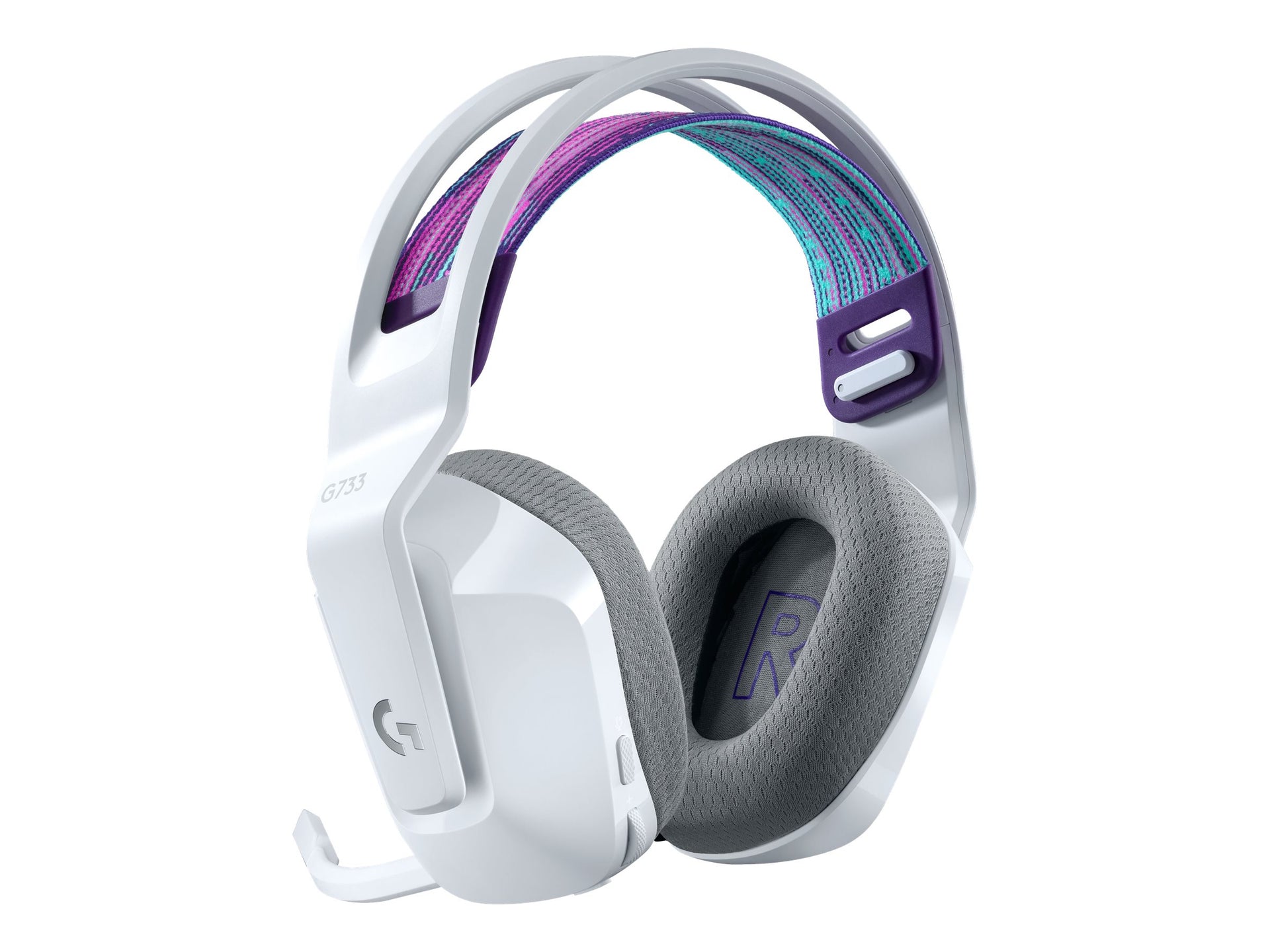 Logitech G733 LIGHTSPEED Wireless RGB Gaming Headset - Auricular - 7.1 canales - tamaño completo - 2,4 GHz - inalámbrico - blanco