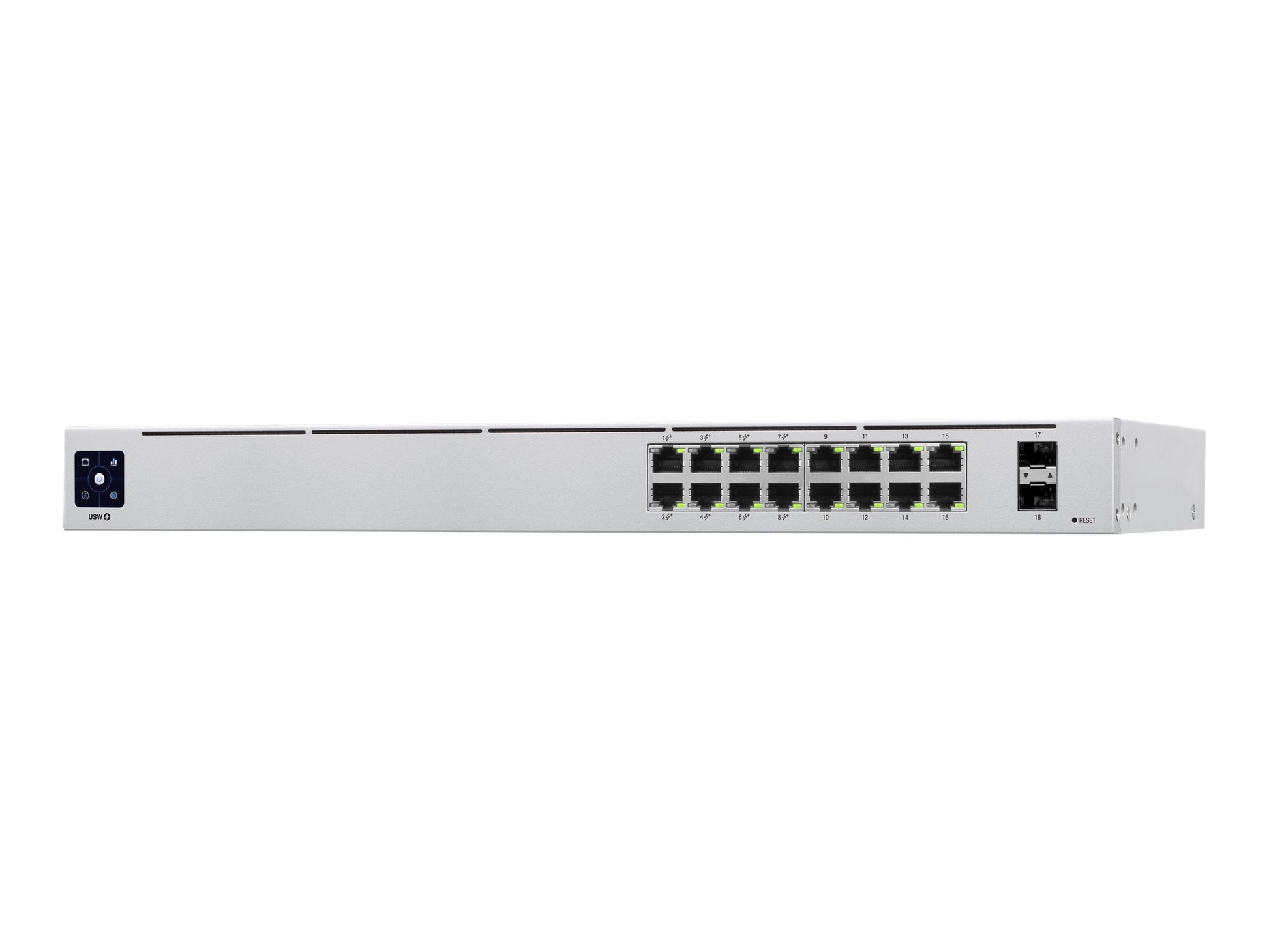 Ubiquiti UniFi Switch USW-16-POE - Conmutador - Gestionado - 16 x 10/100/1000 (8 PoE+) + 2 x Gigabit SFP - montaje en rack, sobremesa - PoE+ (42 W)-4