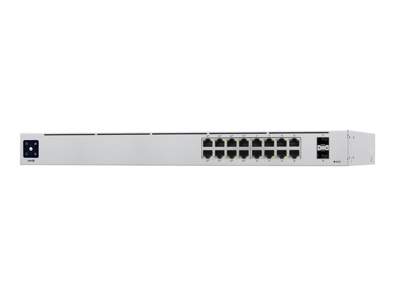 Ubiquiti UniFi Switch USW-16-POE - Conmutador - Gestionado - 16 x 10/100/1000 (8 PoE+) + 2 x Gigabit SFP - montaje en rack, sobremesa - PoE+ (42 W)-4