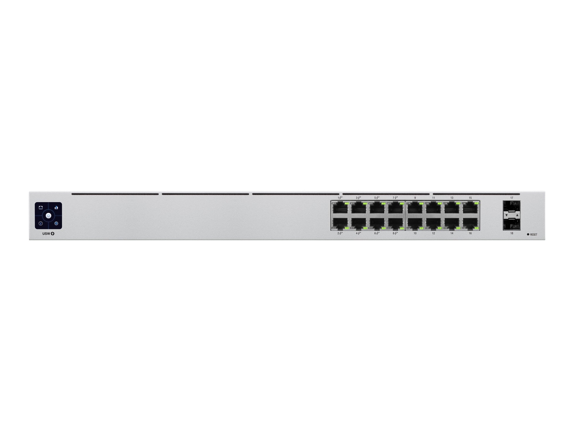 Ubiquiti UniFi Switch USW-16-POE - Conmutador - Gestionado - 16 x 10/100/1000 (8 PoE+) + 2 x Gigabit SFP - montaje en rack, sobremesa - PoE+ (42 W)-6