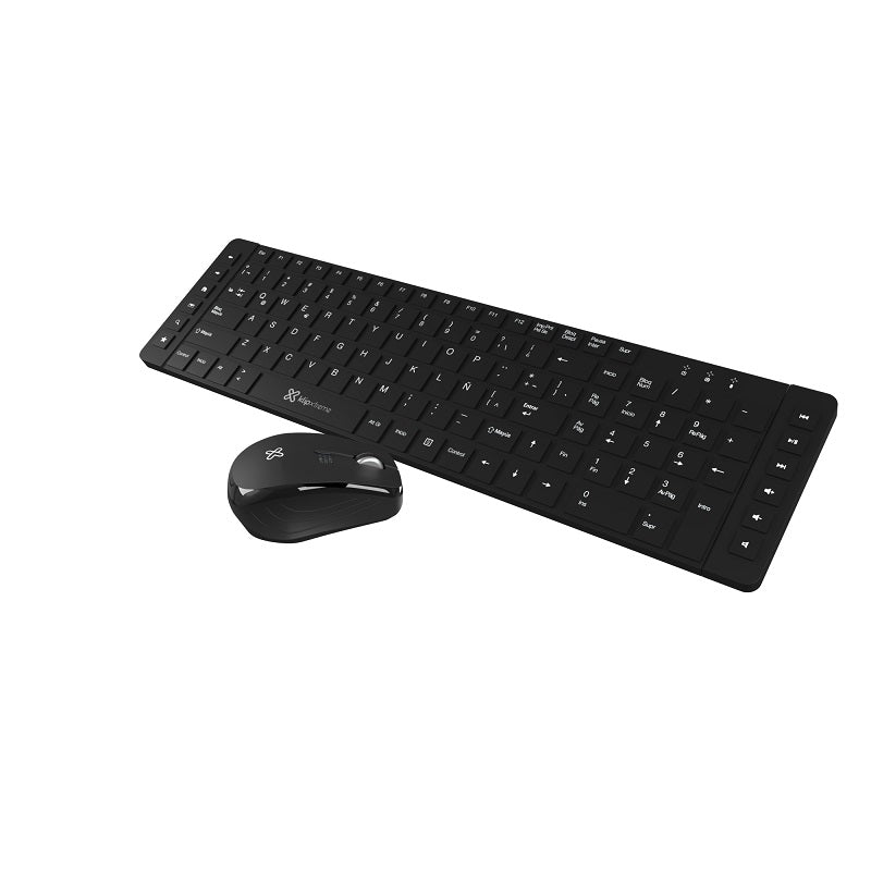 Klip Xtreme - Keyboard and mouse set - Spanish - Wireless - 2.4 GHz - All black-1