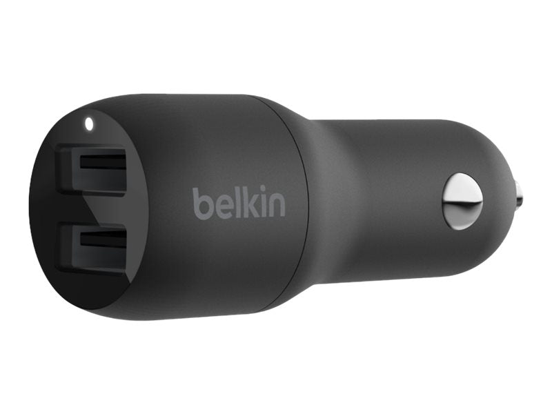 Belkin Dual Charger - Adaptador de corriente para el coche - 24 vatios - 4.8 A - 2 conectores de salida (USB) - negro