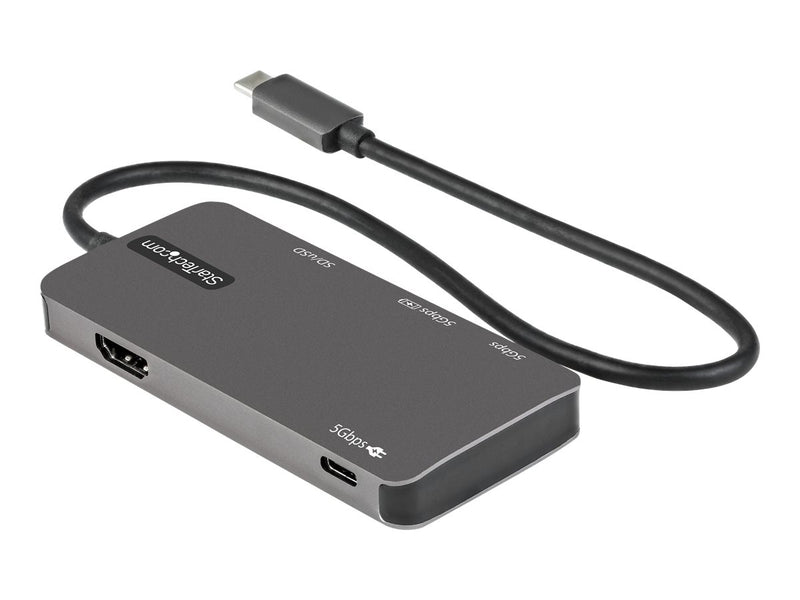 StarTech.com Adaptador Multipuertos USB C - USB C a HDMI de 4K - 100W de Entrega de Alimentación PD - SD - MicroSD - Hub Ladrón USB 3.0 de 3 Puertos - Dock USB Tipo C - con Cable de 30cm (DKT30CHSDPD) - Estación de conexión - USB-C / Thunderbolt 3 - HDMI-5