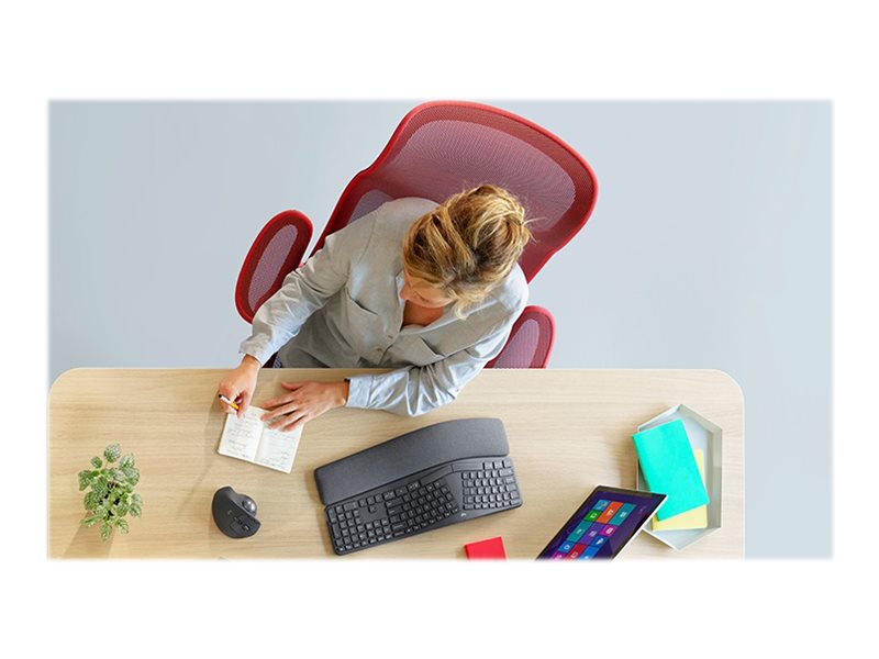 Logitech ERGO K860 - Teclado - inalámbrico - 2.4 GHz, Bluetooth 5.0 - grafito