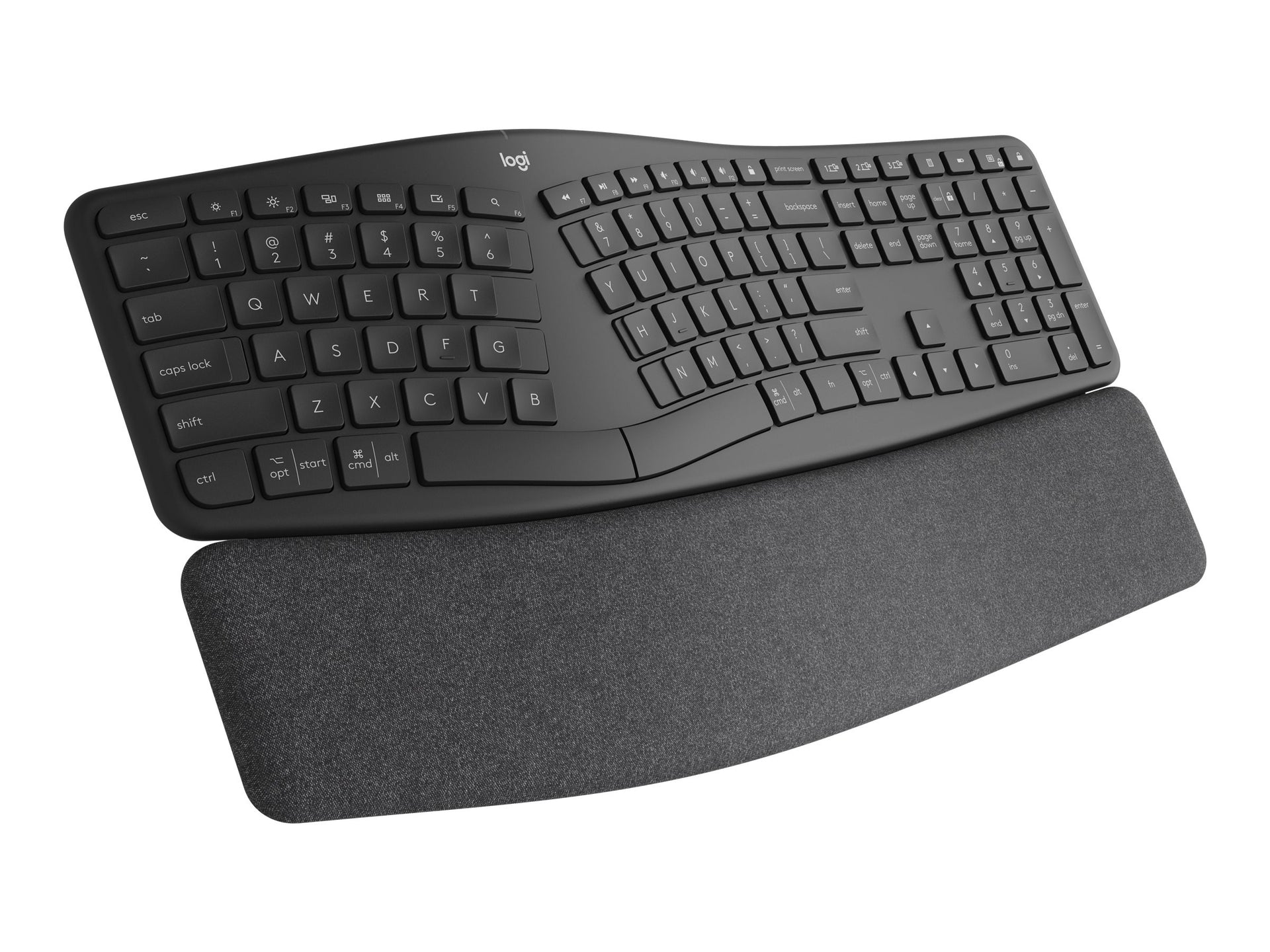 Logitech ERGO K860 - Teclado - inalámbrico - 2.4 GHz, Bluetooth 5.0 - grafito