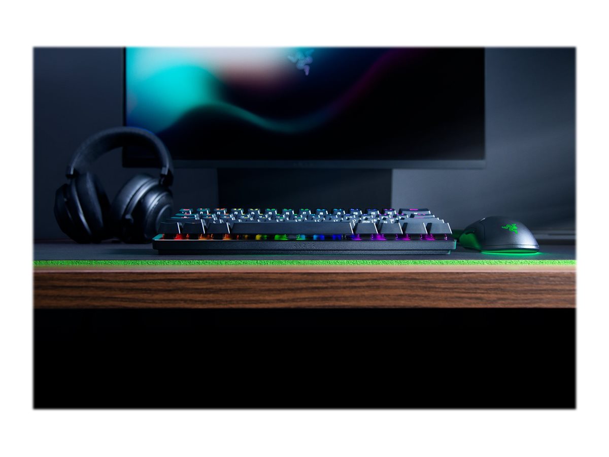 Razer Huntsman Mini - Teclado - retroiluminación - USB - QWERTY - EE. UU. - interruptor: Razer Clicky Optical Purple - negro