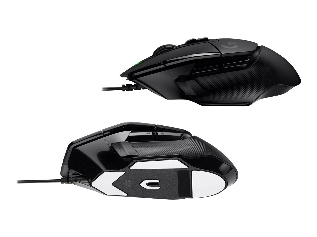 Logitech G502 X Wired Gaming Mouse - LIGHTFORCE hybrid optical-mechanical primary switches, HERO 25K gaming sensor, compatible with PC - macOS/Windows - Black - Ratón - óptico - cableado - USB - negro