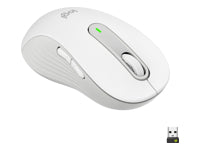 Logitech Signature M650 L - Ratón - tamaño grande - óptico - 5 botones - inalámbrico - Bluetooth, 2.4 GHz - receptor de USB Logitech Logi Bolt - blanco hueso