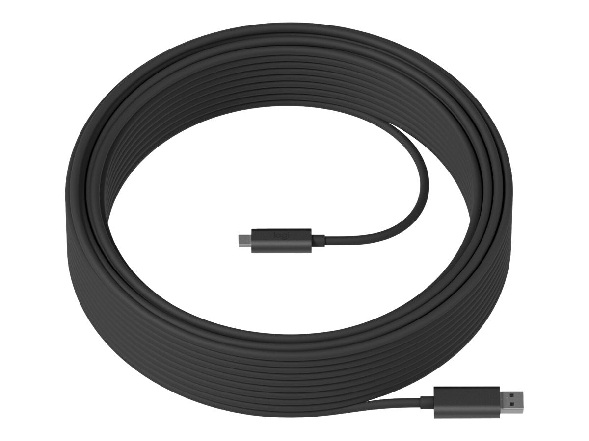 Logitech Strong - Cable USB - USB Tipo A (M) a 24 pin USB-C (M) - USB 3.1 - 10 m - plenum, Active Optical Cable (AOC) - para Room Solution Huddle, Large-2