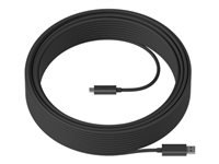 Logitech Strong - Cable USB - USB Tipo A (M) a 24 pin USB-C (M) - USB 3.1 - 10 m - plenum, Active Optical Cable (AOC) - para Room Solution Huddle, Large-1