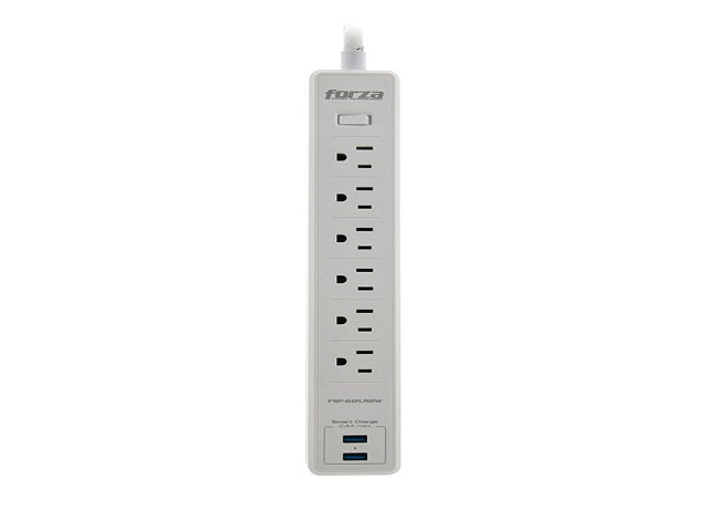 Forza - Surge protector - AC 110/220 V - 5 Tomas de Corriente - UNV NEMA 2USB 5ft WH-1