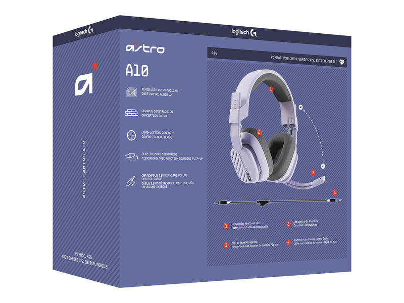 ASTRO Gaming A10 Gen 2 - Auricular - tamaño completo - cableado - lila-5