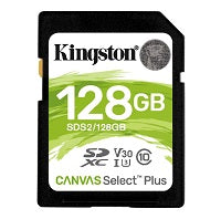 Kingston Canvas Select Plus - Tarjeta de memoria flash - 128 GB - Video Class V30 / UHS-I U3 / Class10 - SDXC UHS-I