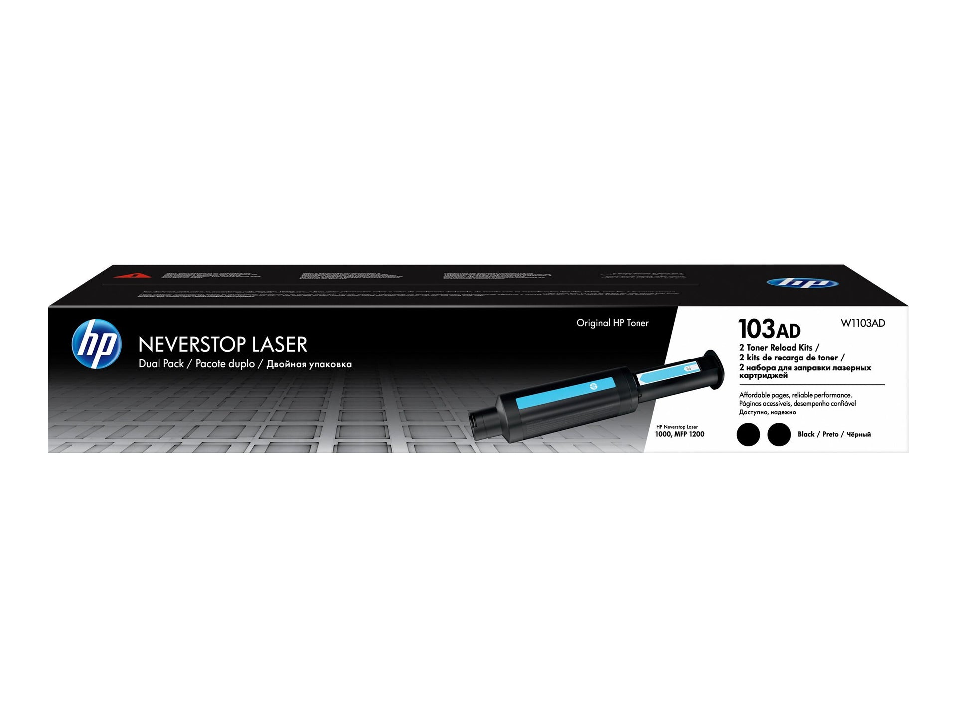 HP 103AD Reload Kit - Paquete de 2 - negro - recarga de tóner - para Neverstop Laser 1000a, 1000n, 1000w, MFP 1200a, MFP 1200n, MFP 1200nw, MFP 1200w