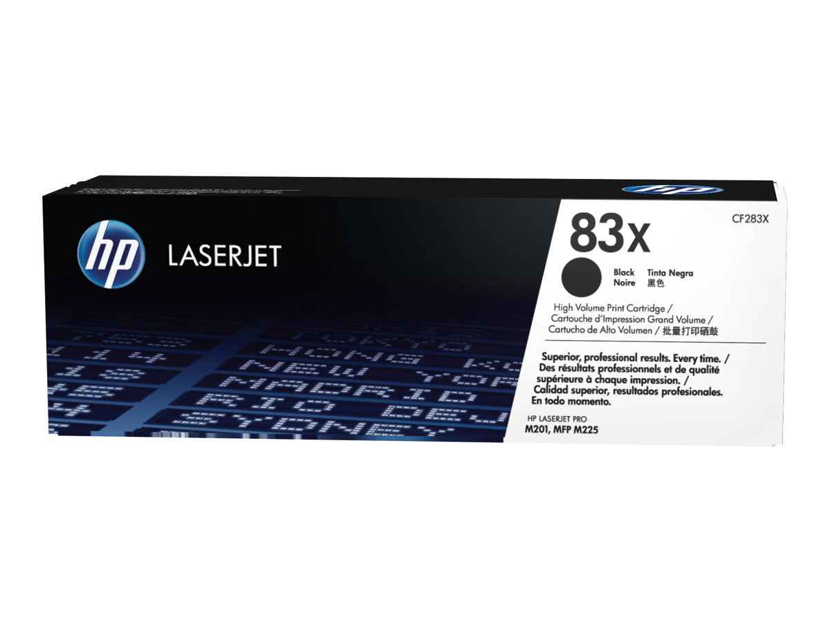 HP 83X - Alto rendimiento - negro - original - LaserJet - cartucho de tóner (CF283X) - para LaserJet Pro M201, M202, MFP M125, MFP M127, MFP M225