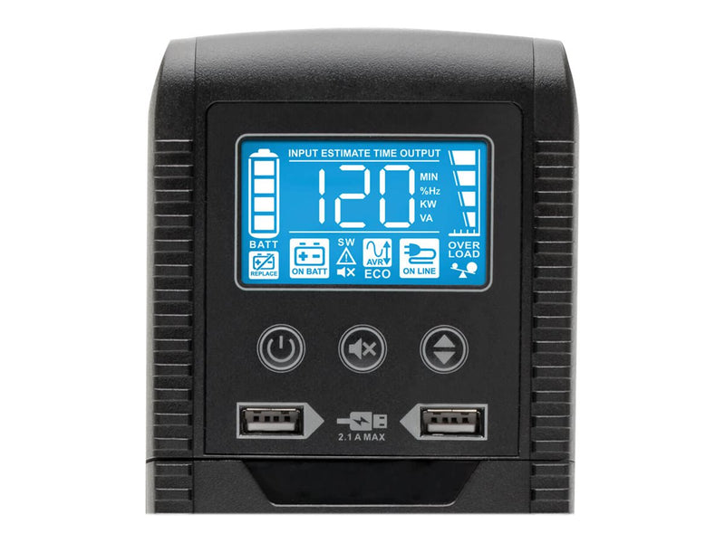 Eaton Tripp Lite Series 1000VA UPS Eco Green Battery Back Up AVR 120V USB Line Interactive - UPS - CA 120 V - 600 vatios - 1000 VA - 1 fase - USB - conectores de salida: 8-3