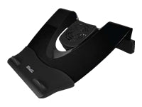 Klip Xtreme KNS-110B Notebook Stand / Cooling Station - Soporte para ordenador portátil - con concentrador USB de 4 puertos, ventilador de refrigeración - 17" - negro