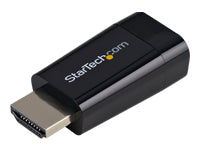 StarTech.com Adaptador Conversor  de Vídeo HDMI a VGA - Convertidor Portátil ideal para Chromebooks, Ultrabooks y Portátiles - 1920x1200 - Adaptador de vídeo - HDMI macho a HD-15 (VGA) hembra - 4.5 cm - negro - activo - para P/N: DKT30CSDHPD3, SV211HDUC,