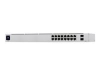 Ubiquiti UniFi Switch USW-16-POE - Conmutador - Gestionado - 16 x 10/100/1000 (8 PoE+) + 2 x Gigabit SFP - montaje en rack, sobremesa - PoE+ (42 W)-5