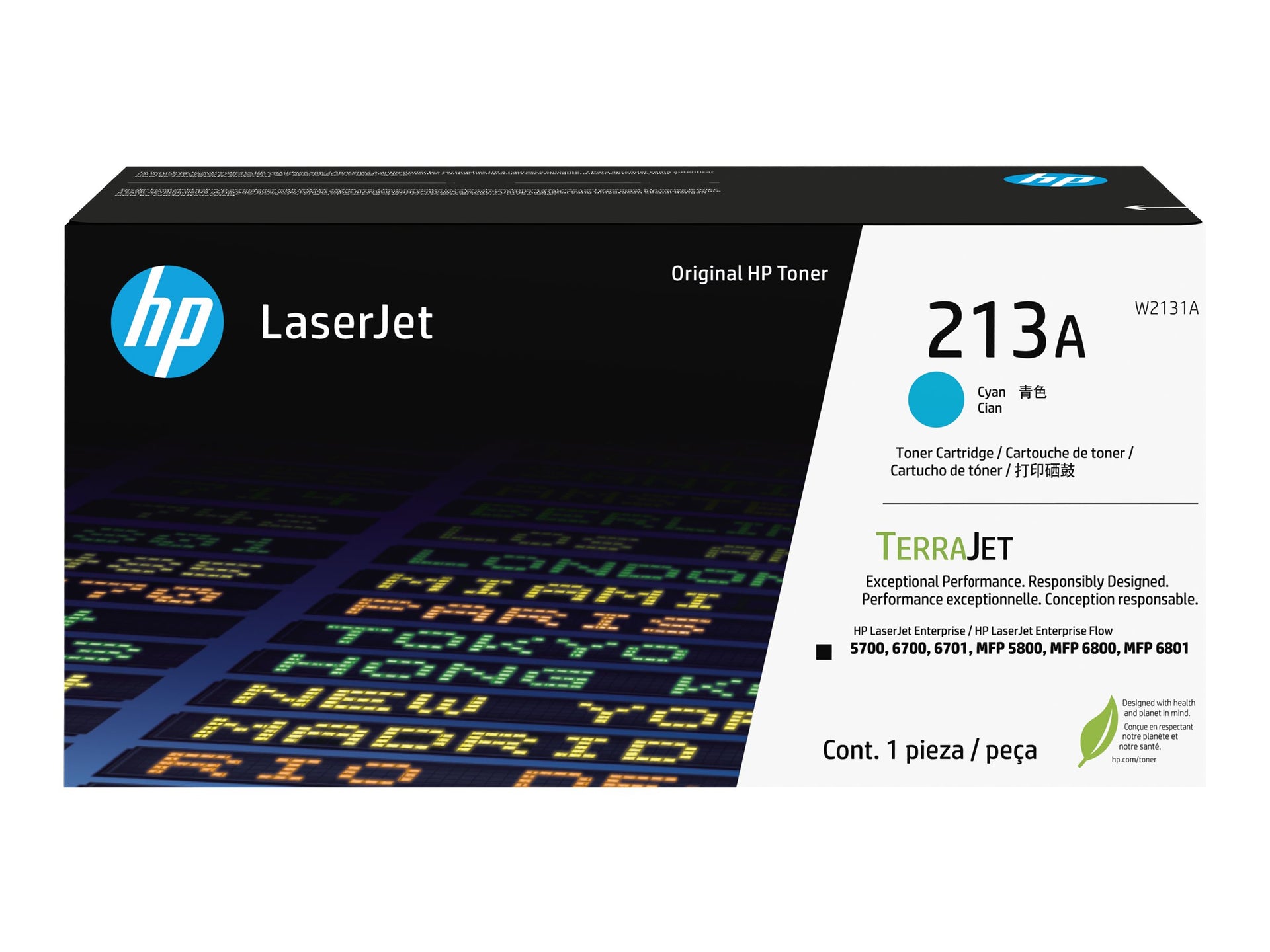 HP 213A - Cián - original - LaserJet - cartucho de tóner (W2131A) - para Color LaserJet Enterprise 5700dn, 6700dn, MFP 5800dn, MFP 6800dn