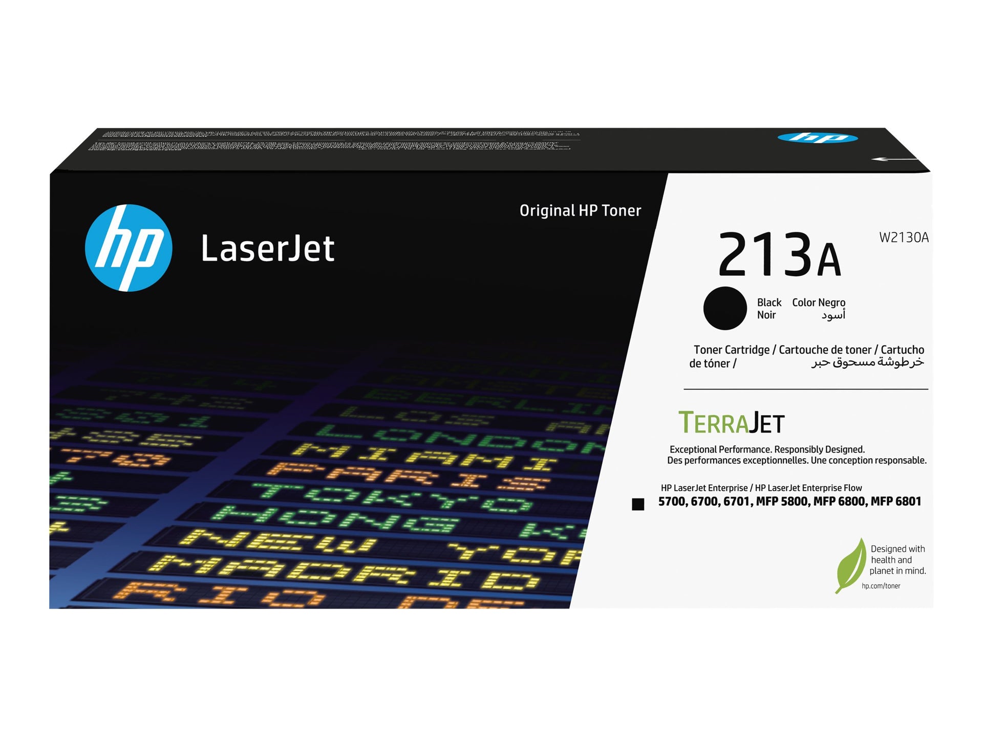 HP 213A - Negro - original - LaserJet - cartucho de tóner (W2130A) - para Color LaserJet Enterprise 67XX, MFP 5800; LaserJet Enterprise Flow MFP 5800, MFP 6800