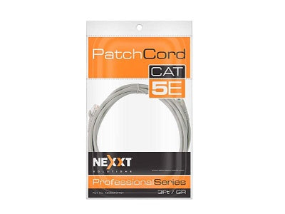 Nexxt - Cable de interconexión - RJ-45 (M) a RJ-45 (M) - 90 cm - UTP - CAT 5e - moldeado, trenzado - gris-1