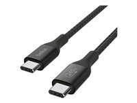 Belkin BoostCharge - Cable USB - 24 pin USB-C (M) a 24 pin USB-C (M) - USB 2.0 - 2 m - compatible con hasta 240 W de potencia - negro