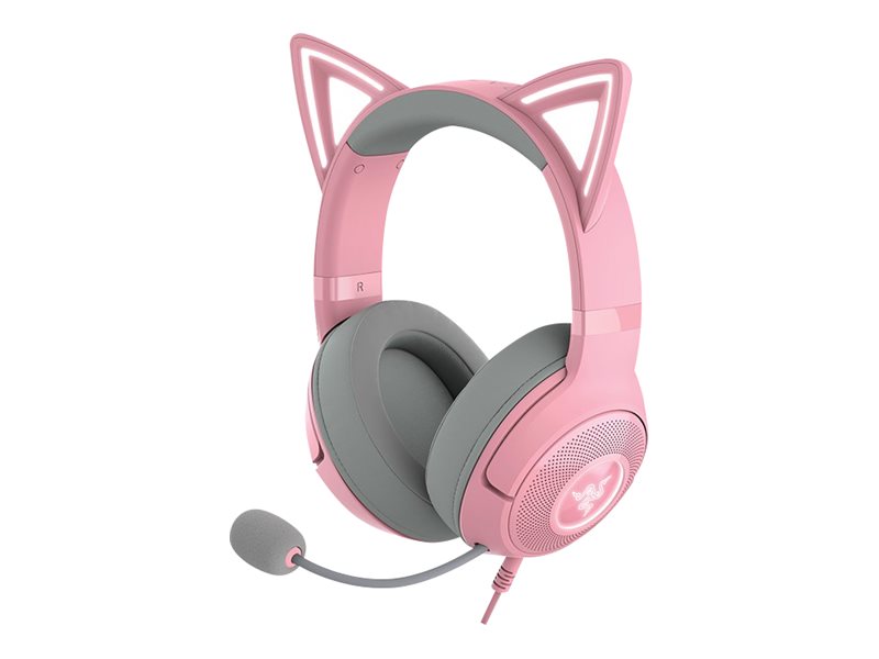 Razer Kraken Kitty V2 - Auricular - tamaño completo - cableado - USB - aislamiento de ruido - cuarzo-5
